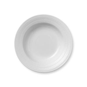White Fluted Djup Tallrik Ø21cm