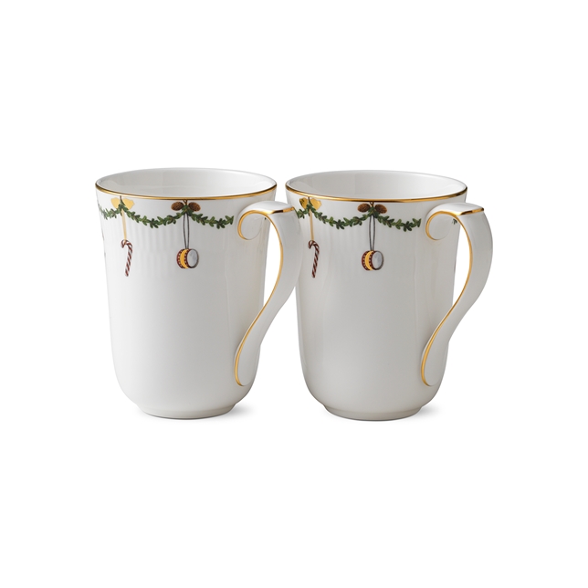 Star Fluted Christmas Mugg 33cl 2-pack