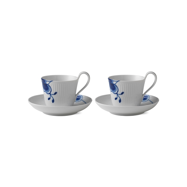 Blue Fluted Mega Kaffegods 25cl 2-pack