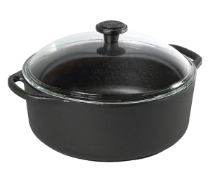 Gjutjärnsgryta Rund Med Glaslock 5.5L