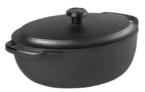 Gjutjärnsgryta Oval Med Järnlock 4L