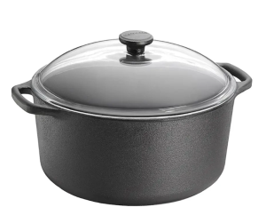 Gjutjärnsgryta Rund Med Glaslock 7L