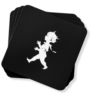 Glasunderlägg 4-pack Svart