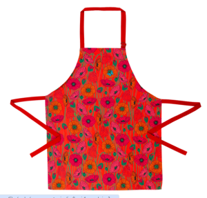 Förkläde Röd Med Vallmo
