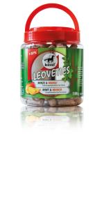 leoveties hästgodis i burk mango mint