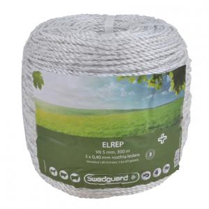 Elrep 5mm 300m vit med tross