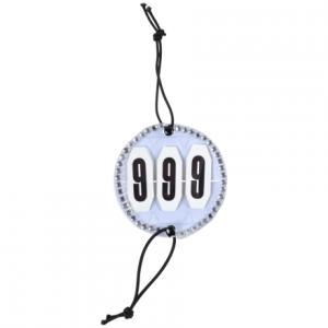 Tävlingsnummer med glitter 