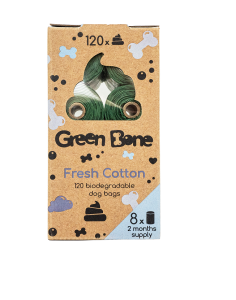 green bone cotton fräscha bajspåsar