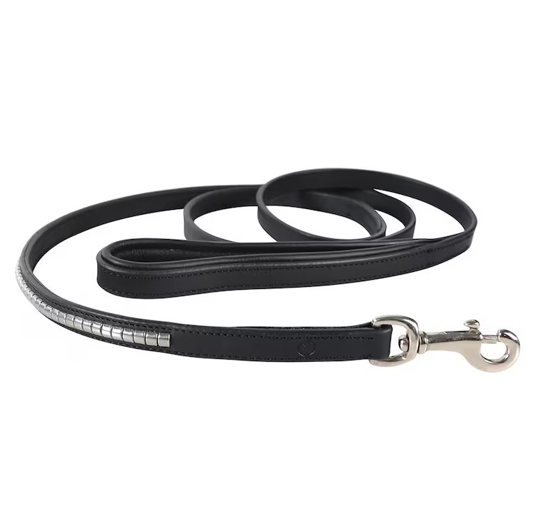 HS Hundkoppel Clincher Läder Svart 180cm