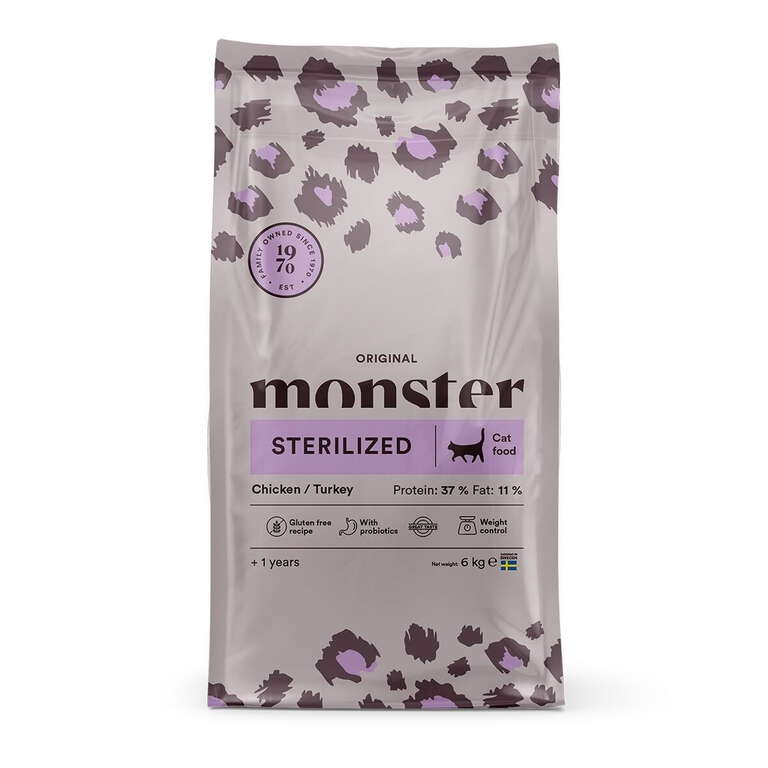 Monster cat sterilised chicken/turkey 6kg