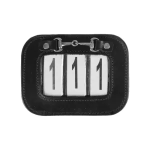 Nummerhållare Läder m Bett Svart