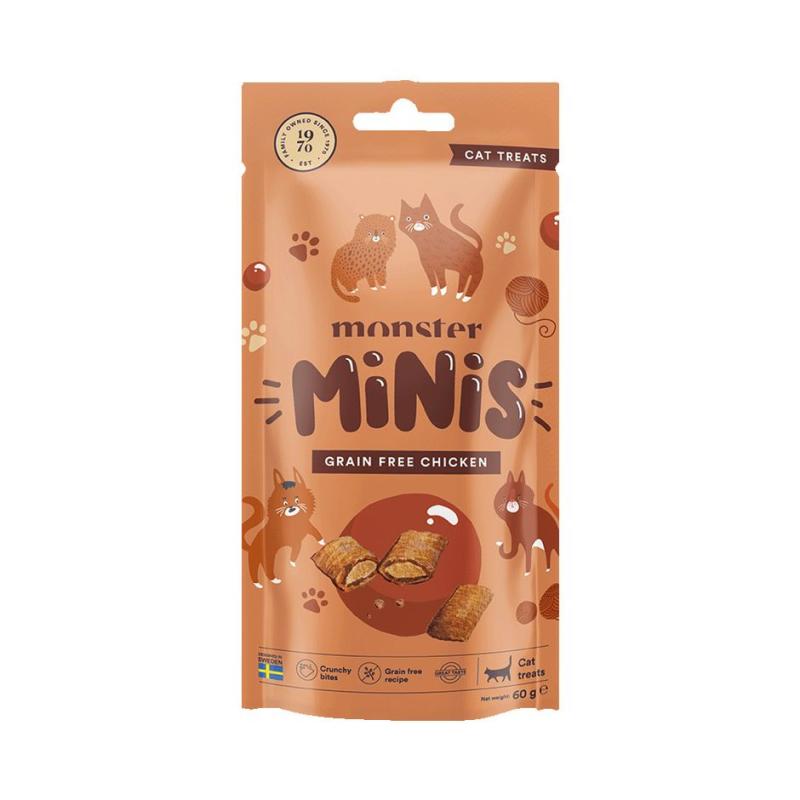 Monster Cat Minis treats grain Free Salmon 60g