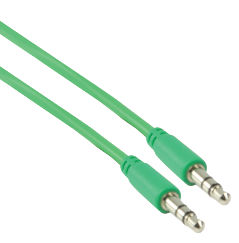 3.5mm AUX tele-kabel stereo 1m grön