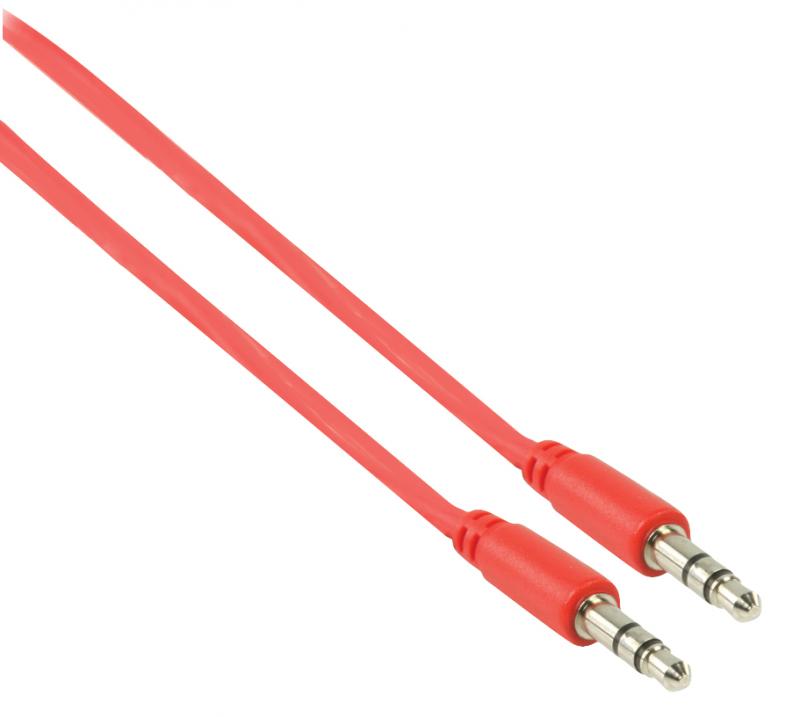 3.5mm AUX tele-kabel stereo 1m röd