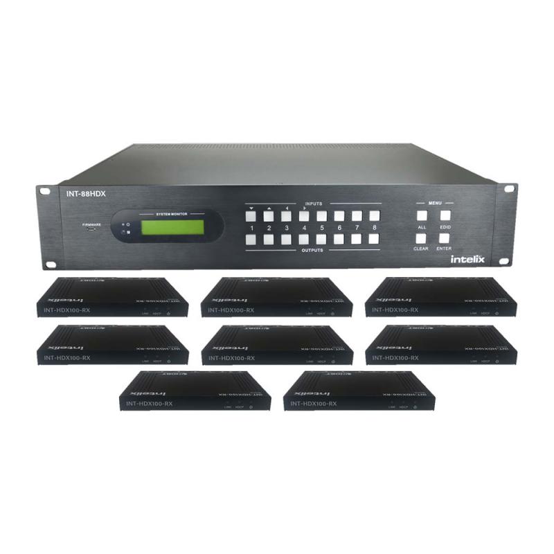 INT-88HDX-KIT, 8x8 HDBaseT matrix Kit + 8 receivers