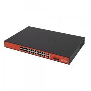 Wi-Tek PS526G CCTV-switch 24 portar 10/100 PoE+ 2x GE Uplink, 2x SFP, extended range