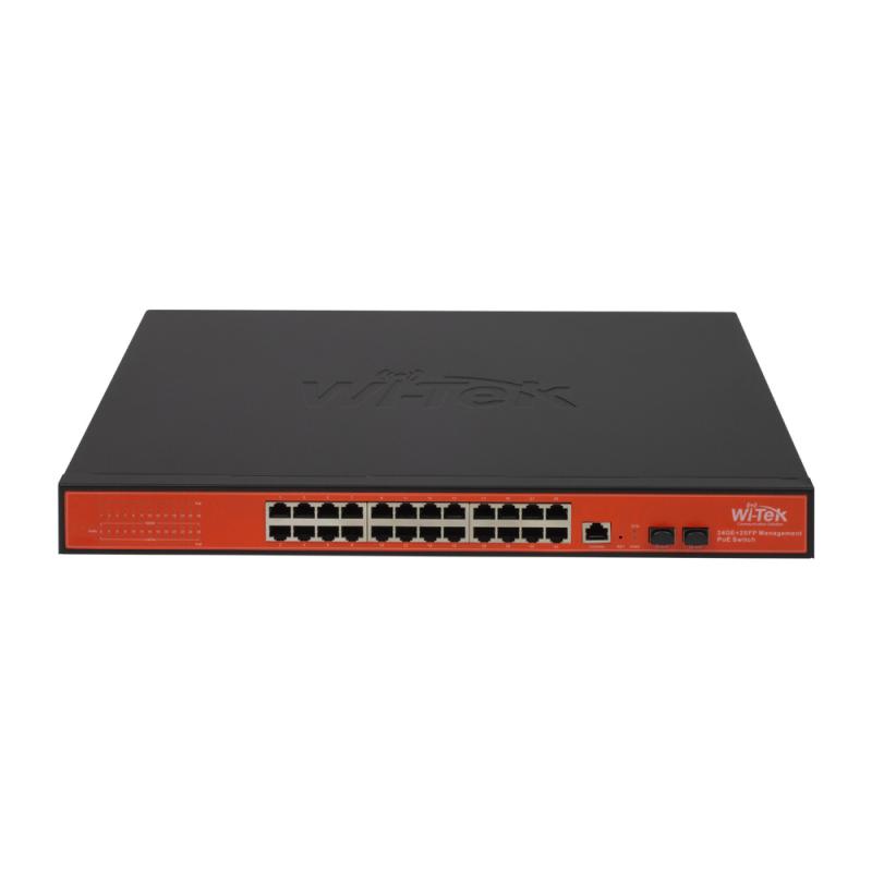 Wi-Tek PMS326GF 24-ports Managed Gigabit-switch, 24xPoE, 2xSFP