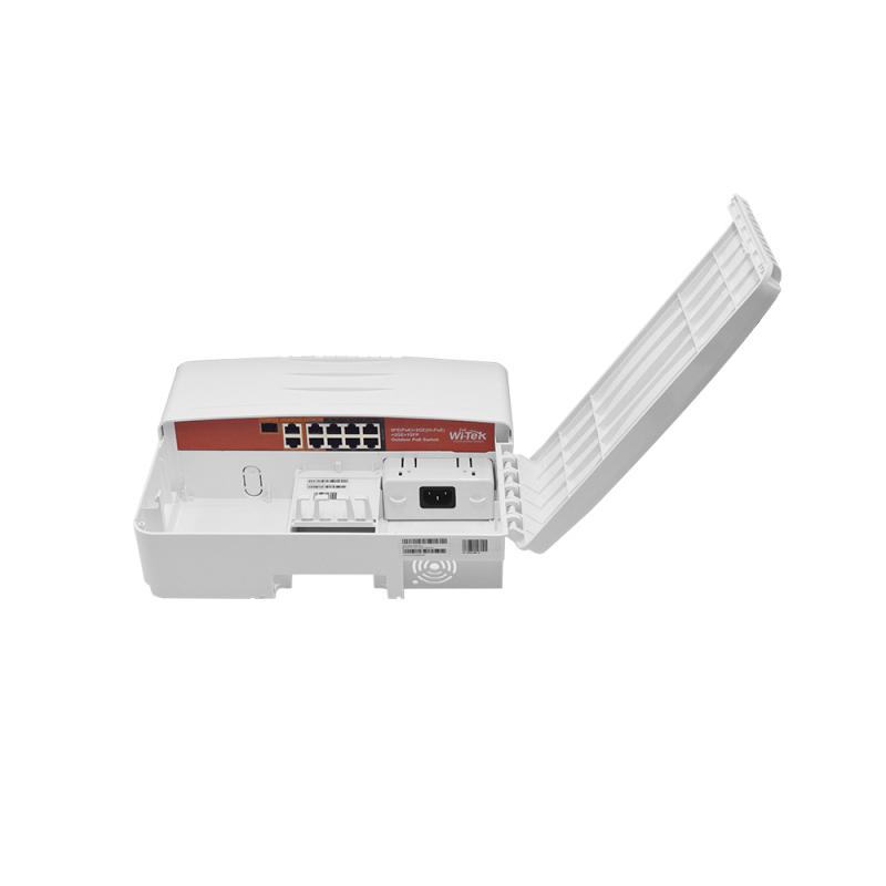 Wi-Tek PS210G-O utomhus CCTV-switch  6xFE PoE+, 2xGE PoE++, 2xGE uplink, 1xSFP, IP65