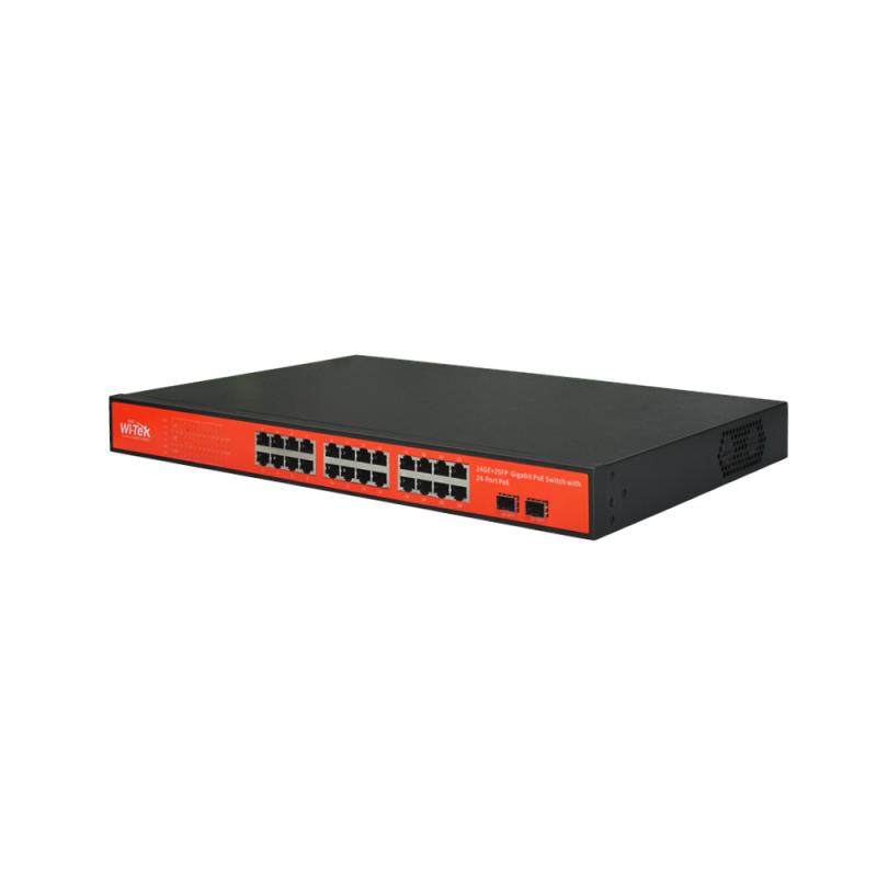 Wi-Tek PS326GF 24-ports Gigabit-switch, 24xPoE, 2xSFP