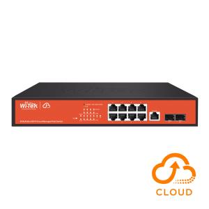 Wi-Tek PCMS310GF 8-ports Cloud Managed Gigabit-switch, 8xPoE, 2xSFP