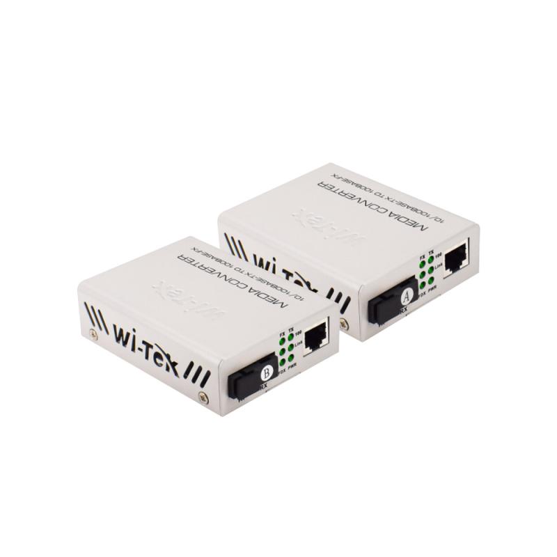 Wi-Tek MC101G Gigabit Fiber Optic Media Converter 25 KM SC connector