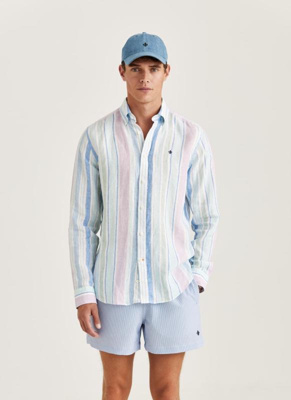 MORRIS LINEN STRIPE SHIRT