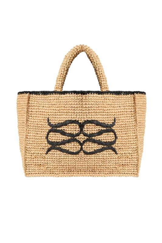 MALINA RAFFIA LOGO BAG