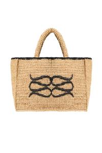 MALINA RAFFIA LOGO BAG