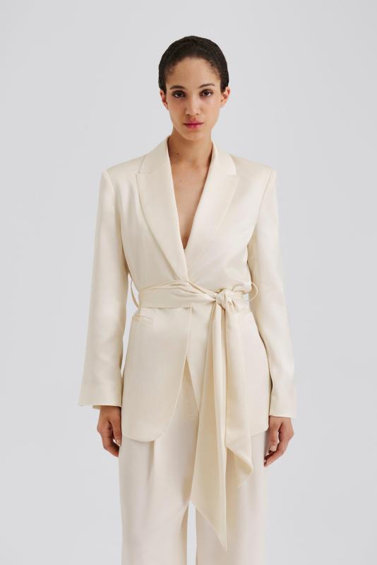 MALINA LIV SATIN WRAP BLAZER