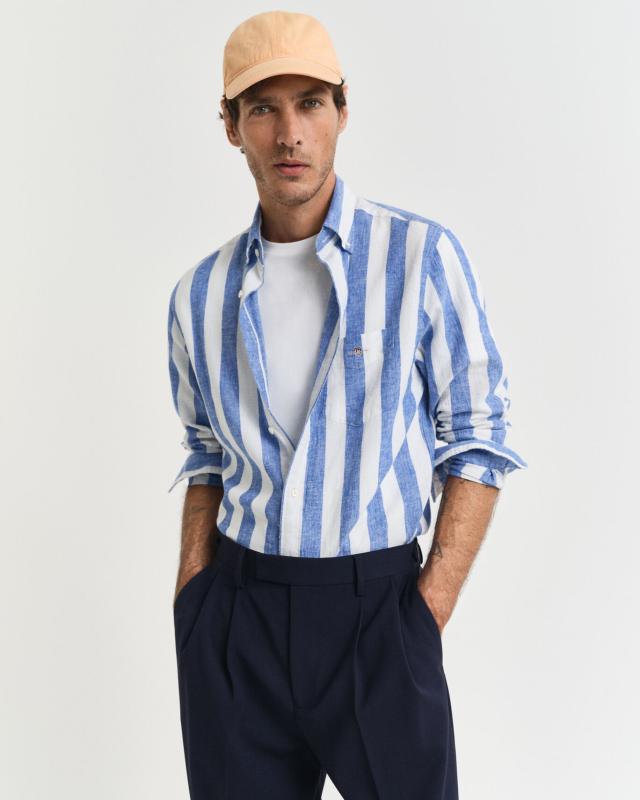 GANT COT/LIN STRIPE SHIRT