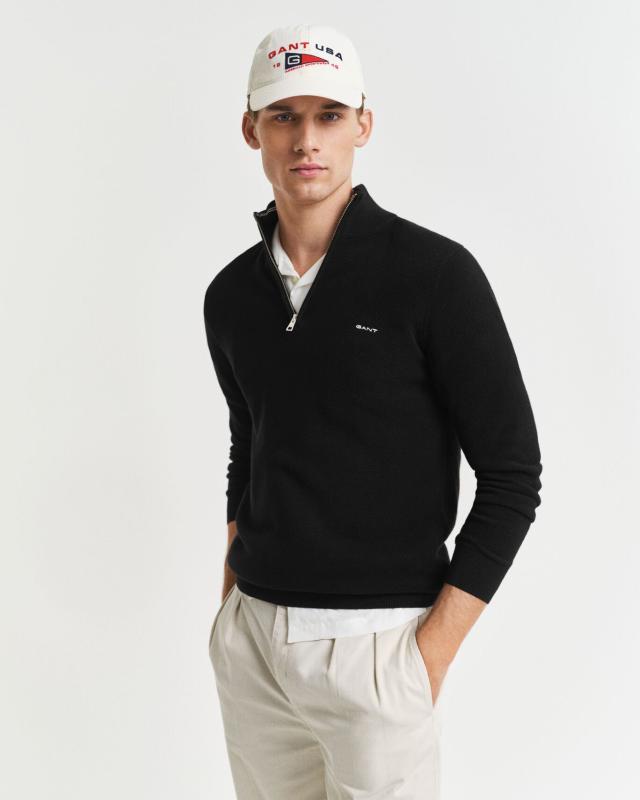 GANT COTTON PIQUE HALF ZIP