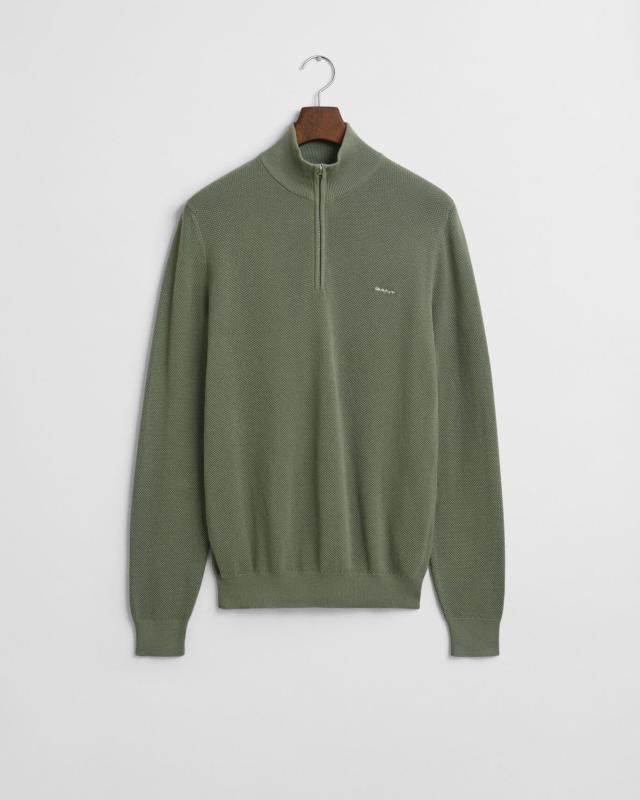 GANT COTTON PIQUE HALF ZIP