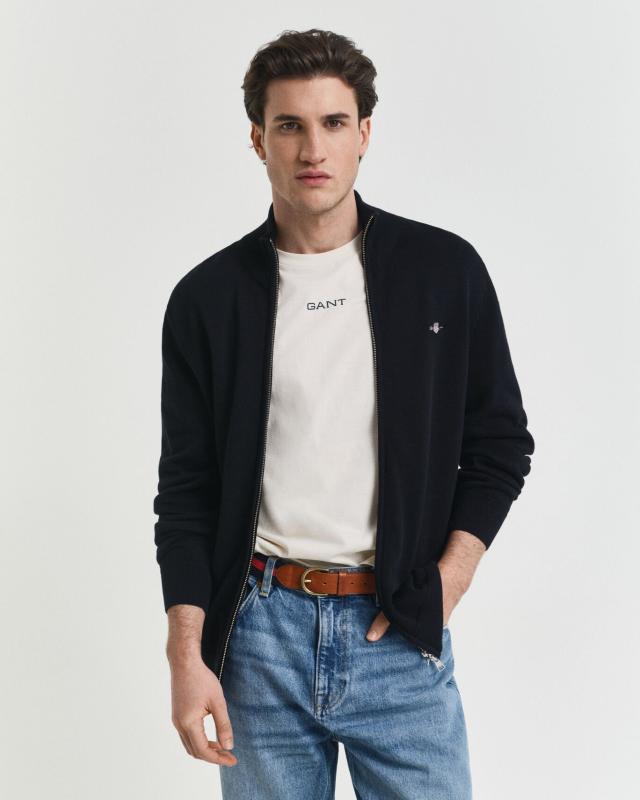 GANT COTTON ZIP CARDIGAN
