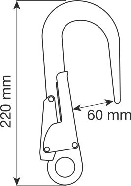 Safety Hook Alu 60mm 25kN