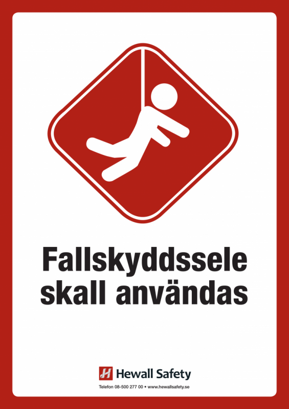Skylt - Fallskyddssele A4