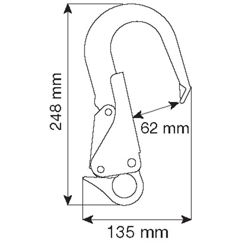 Safety Hook Alu 62mm 23kN