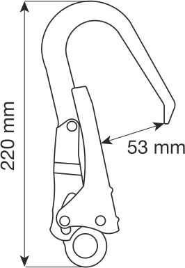 Safety Hook Steel 53mm 25kN