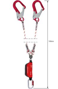 Falldämparlina 2x1,0m Retexo Gyro Rope Sharp-Edge 130kg