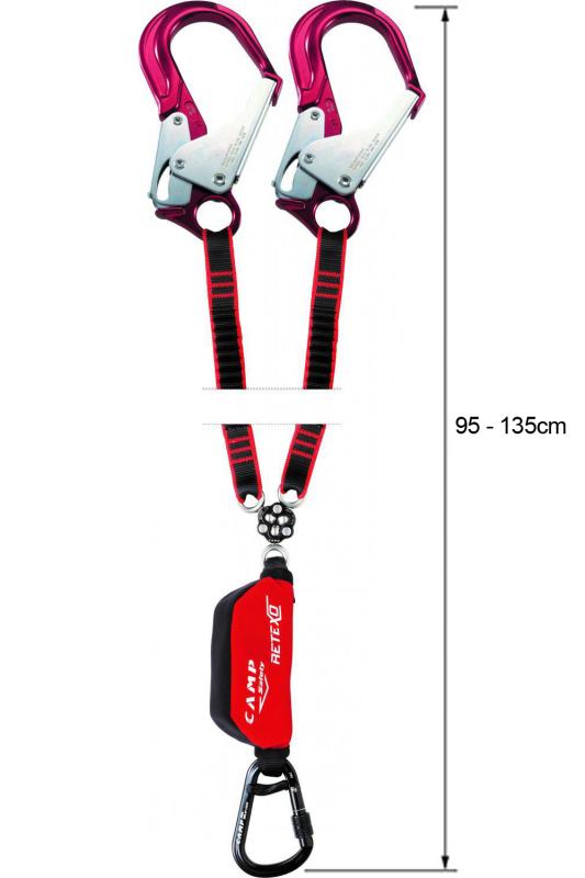 Falldämparlina 2x1,35m Retexo Gyro Elastic Sharp-Edge 130kg