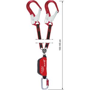 Fall Arrest Lanyard 2x1,45m Retexo Gyro Elastic Sharp-Edge 130kg