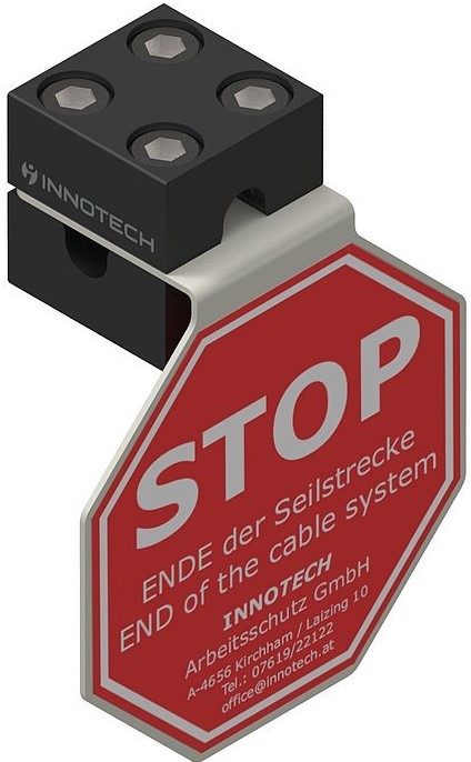 AIO Stop sign for horizontal lifeline systems
