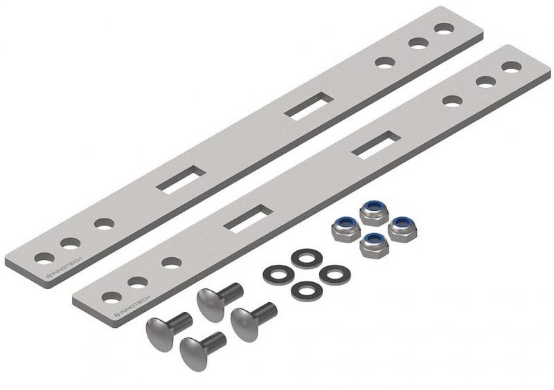 Adapter set for trapezoidal supporting sheet.