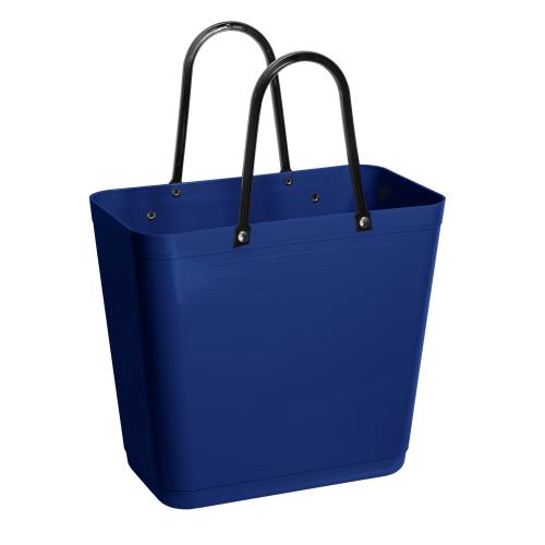 Hinza bag Tall with bicycle hooks, Blue - Recycled Plastic