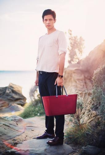 Hinza bag Large Maroon - Green Plastic