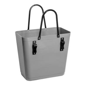Hinza bag Tall with bicycle hooks, Grey - Recycled Plastic