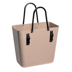 Hinza bag Tall with bicycle hooks, Nougat - Recycled Plastic
