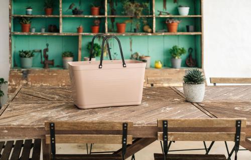 Hinza bag Large Nougat - Green Plastic