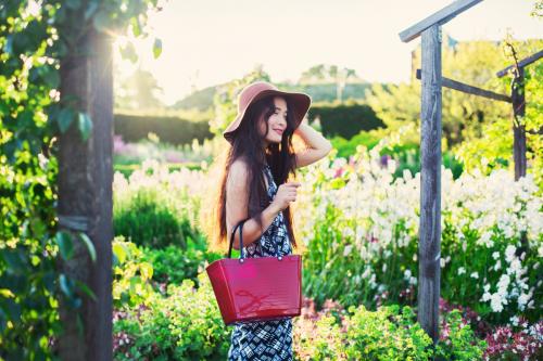 Hinza bag Small Maroon - Green Plastic