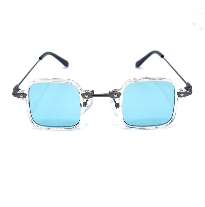 Fyrkantiga solglasögon Tony S - Genomskinliga/blå