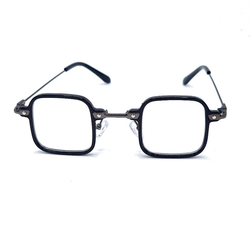 Fyrkantiga solglasögon Tony S - svart / genomskinlig lins
